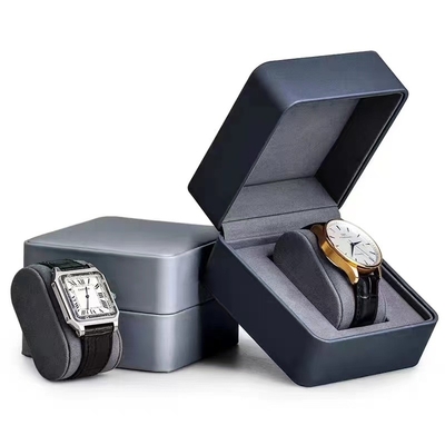 Black Color PU Leather Paperboard Gift Boxes With Foam Inserter Jewelry Packaging