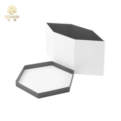 White Hexagonal Paperboard Gift Boxes Coated Paper For Sweet Candy