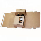 FSC Approve Recyclable Kraft Gift Box With Window , 3 Bottle Wine Box Cardboard