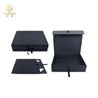 Luxury Rectangular Paperboard Foldable Gift Boxes With Ribbon Black