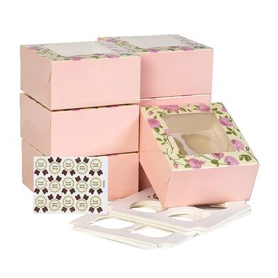 FSC Certificate 16cm Paper Carton Box , Mini Cupcake Gift Boxes With Window