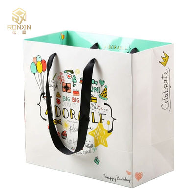 Recyclable CMYK Printed Happy Birthday Gift Bag , Personalized Party Favor Bags