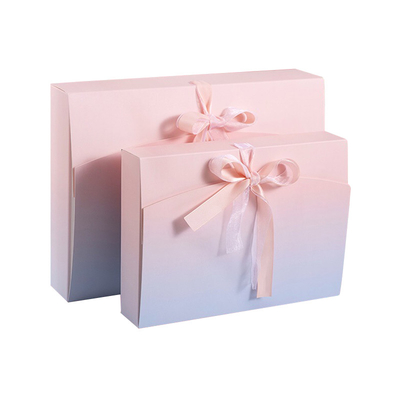 Recyclable Foldable Gift Boxes With Ribbon Clothing Packaging