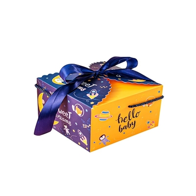 Sweet Candy Gift Foldable Gift Boxes With Ribbon Recyclable